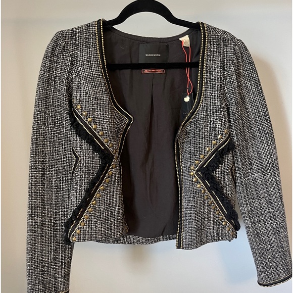 Maison Scotch Brand New - Tweed Chanel-esque cropped blazer - Picture 2 of 6